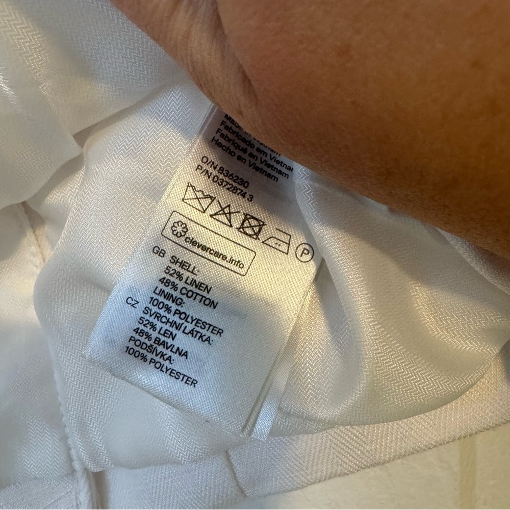 H&M White Linen and Cotton Blazer Size 4 - Picture 4 of 5